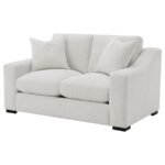 ASHLYN FABRIC UPHOLSTERED TRACK ARM LOVESEAT SAND - Image 4
