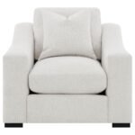 ASHLYN FABRIC UPHOLSTERED TRACK ARM ACCENT CHAIR SAND - Image 3