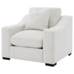 ASHLYN FABRIC UPHOLSTERED TRACK ARM ACCENT CHAIR SAND - Image 4