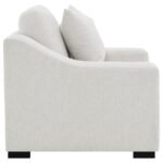 ASHLYN FABRIC UPHOLSTERED TRACK ARM ACCENT CHAIR SAND - Image 8