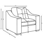 ASHLYN FABRIC UPHOLSTERED TRACK ARM ACCENT CHAIR SAND - Image 10
