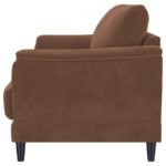 SELMA VELVET UPHOLSTERED CRESCENT ARM SOFA RUST - Image 5