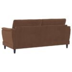 SELMA VELVET UPHOLSTERED CRESCENT ARM SOFA RUST - Image 6