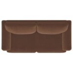 SELMA VELVET UPHOLSTERED CRESCENT ARM SOFA RUST - Image 10