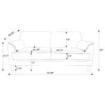 SELMA VELVET UPHOLSTERED CRESCENT ARM SOFA RUST - Image 12