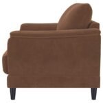 SELMA VELVET UPHOLSTERED CRESCENT ARM LOVESEAT RUST - Image 5