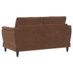 SELMA VELVET UPHOLSTERED CRESCENT ARM LOVESEAT RUST - Image 6