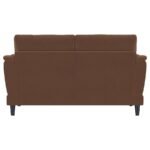 SELMA VELVET UPHOLSTERED CRESCENT ARM LOVESEAT RUST - Image 7