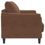 SELMA VELVET UPHOLSTERED CRESCENT ARM LOVESEAT RUST - Image 9