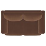 SELMA VELVET UPHOLSTERED CRESCENT ARM LOVESEAT RUST - Image 10