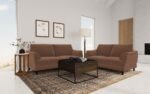 SELMA VELVET UPHOLSTERED CRESCENT ARM LOVESEAT RUST - Image 13