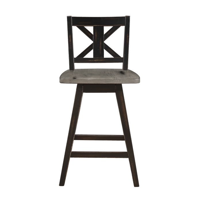 5602-24BK_noBG_front__l.jpg 5602-24BK Swivel Counter Height Chair, Black - Image 1