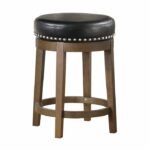 5681BLK-24 Round Swivel Counter Height Stool, Black