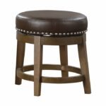 5681BRW-18 Round Swivel Stool, Brown