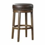 5681BRW-29 Round Swivel Pub Height Stool, Brown