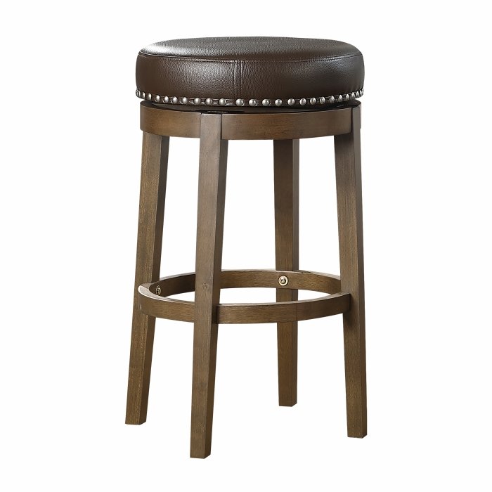 5681BRW-29_noBG__l.jpg 5681BRW-29 Round Swivel Pub Height Stool, Brown - Image 1