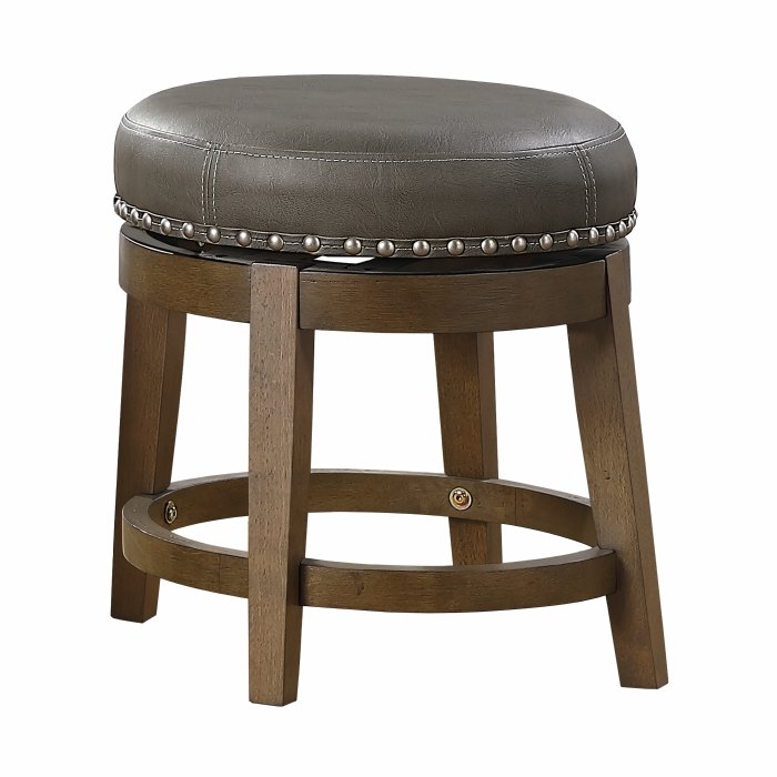 5681GRY-18_noBG__l.jpg 5681GRY-18 Round Swivel Stool, Gray - Image 1