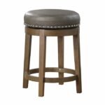 5681GRY-24 Round Swivel Counter Height Stool, Gray