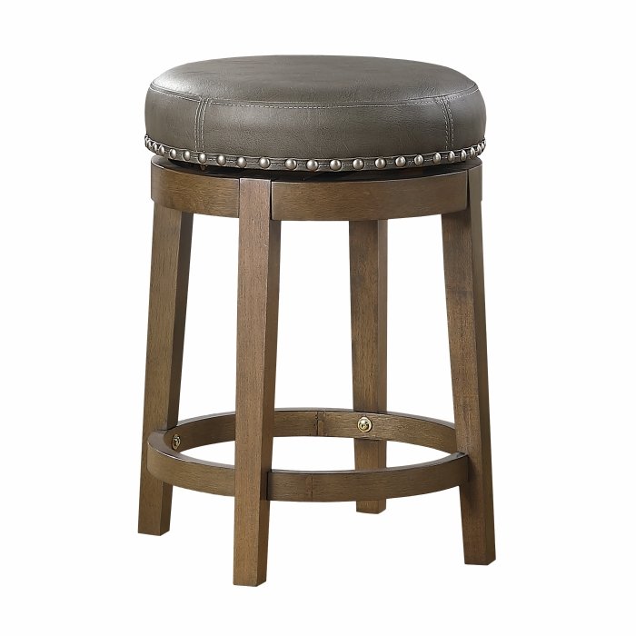 5681GRY-24_noBG__l.jpg 5681GRY-24 Round Swivel Counter Height Stool, Gray - Image 1