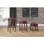 5681RED-18 Round Swivel Stool, Red - Image 2