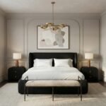 Axis Linen Textured Fabric Upholstered Bench - Image 2