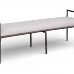 Axis Linen Textured Fabric Upholstered Bench