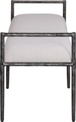 Axis Linen Textured Fabric Upholstered Bench - Image 4