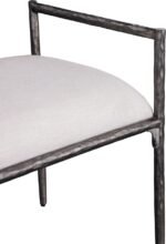 Axis Linen Textured Fabric Upholstered Bench - Image 5