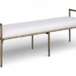 Axis Linen Textured Fabric Upholstered Bench