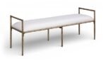 Axis Linen Textured Fabric Upholstered Bench