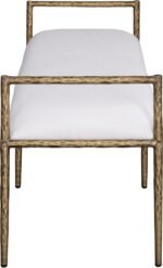Axis Linen Textured Fabric Upholstered Bench - Image 4