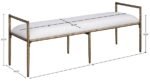 Axis Linen Textured Fabric Upholstered Bench - Image 8
