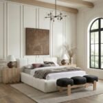 Woodcrest Vegan Leather Upholstered Bench - Image 4