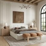 Woodcrest Vegan Leather Upholstered Bench - Image 2