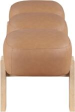 Woodcrest Vegan Leather Upholstered Bench - Image 7