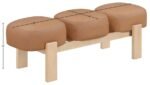 Woodcrest Vegan Leather Upholstered Bench - Image 12