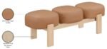 Woodcrest Vegan Leather Upholstered Bench - Image 13