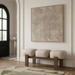 Woodcrest Vegan Leather Upholstered Bench - Image 4