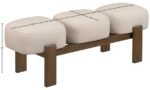 Woodcrest Vegan Leather Upholstered Bench - Image 12