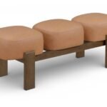 Woodcrest Vegan Leather Upholstered Bench
