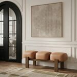 Woodcrest Vegan Leather Upholstered Bench - Image 3