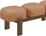 Woodcrest Vegan Leather Upholstered Bench - Image 9