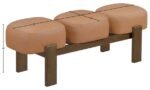 Woodcrest Vegan Leather Upholstered Bench - Image 12