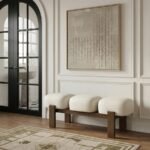 Woodcrest Vegan Leather Upholstered Bench - Image 4
