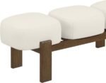 Woodcrest Vegan Leather Upholstered Bench - Image 9