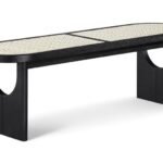 Canovia Solid Wood And Faux Cane Bench