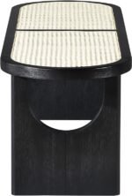 Canovia Solid Wood And Faux Cane Bench - Image 5