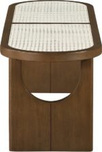 Canovia Solid Wood And Faux Cane Bench - Image 5