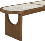 Canovia Solid Wood And Faux Cane Bench - Image 6