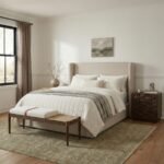 Nara Linen Textured Fabric Upholstered Bench - Image 2